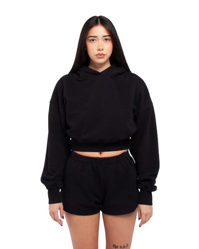 CROP TOP HOODIE (Onyx)