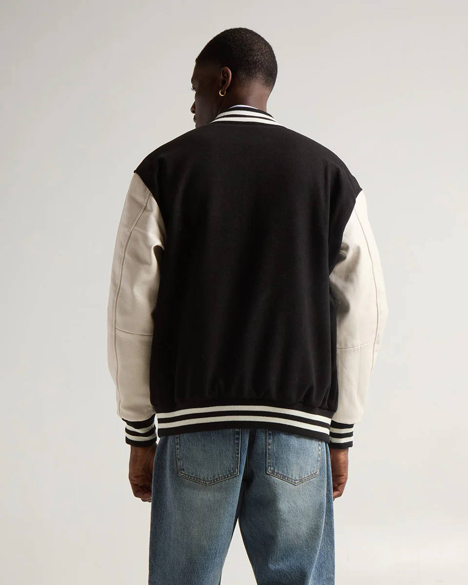 VARSITY LETTERMAN JACKET (Onyx x White)