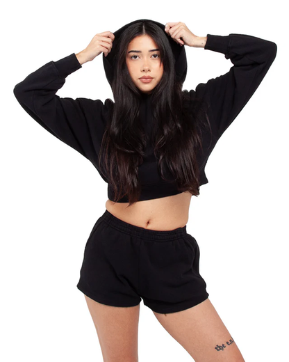 CROP TOP HOODIE (Onyx)