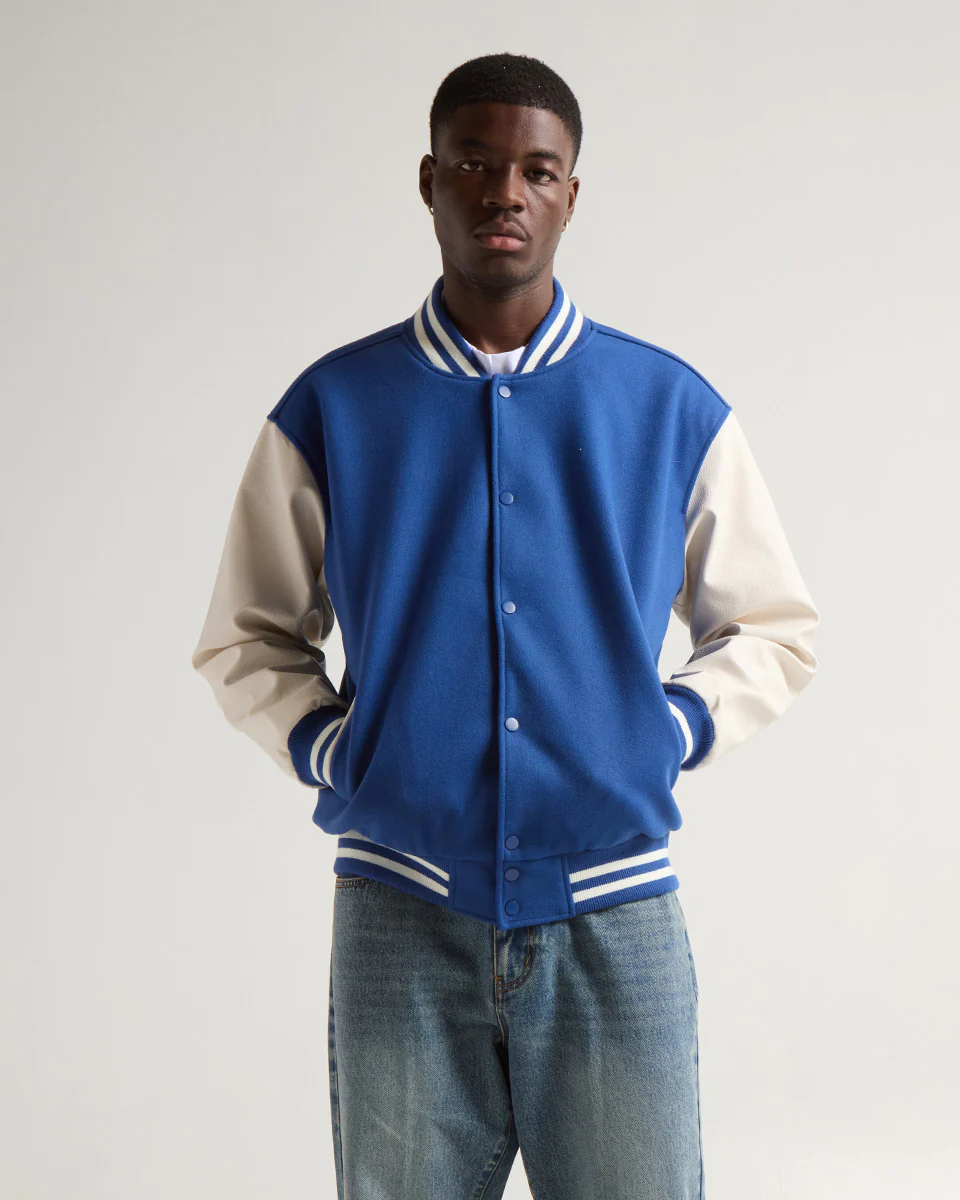 VARSITY LETTERMAN JACKET (Blue x White)