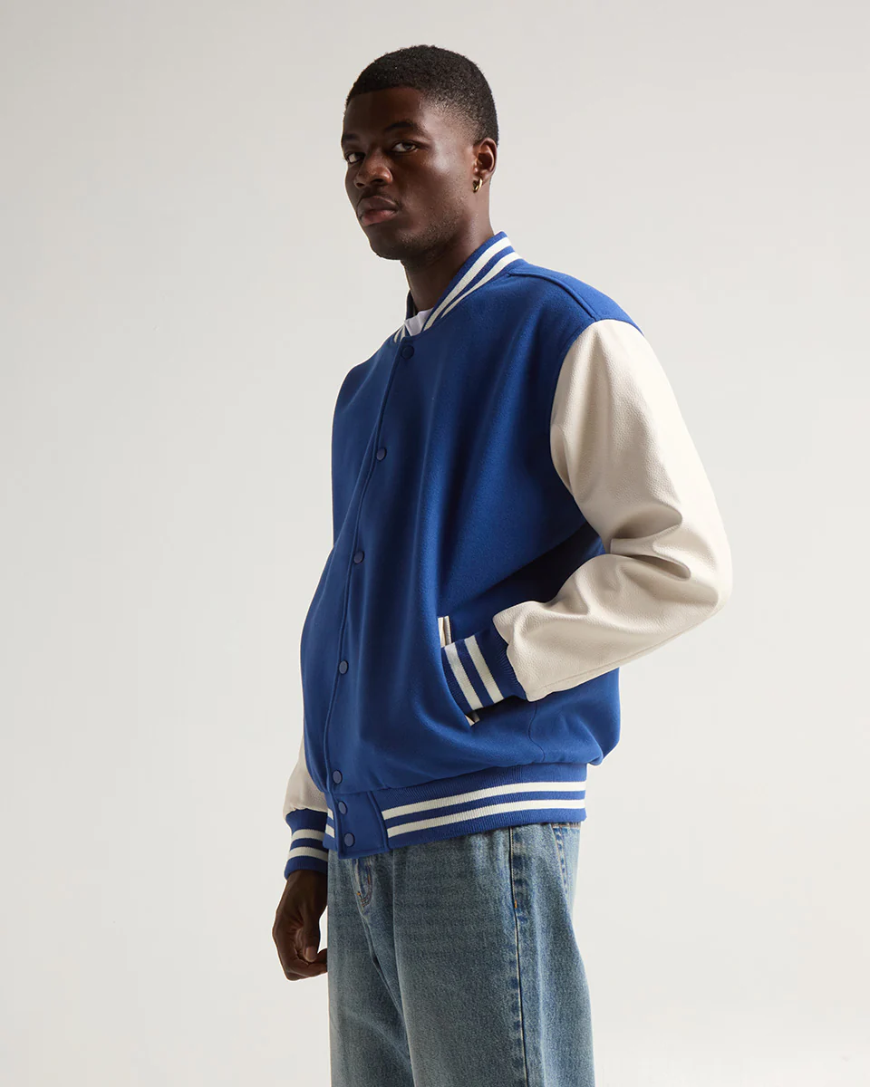 VARSITY LETTERMAN JACKET (Blue x White)