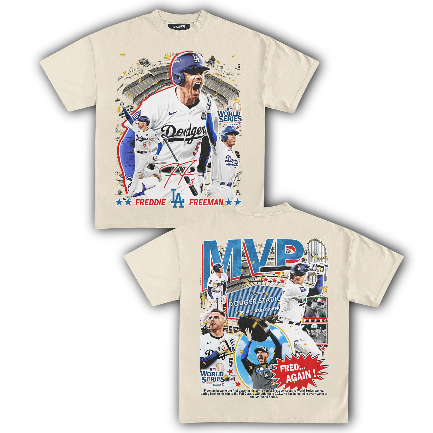 FREDDIE FREEMAN MVP WORLD SERIES CHAMPION TEE (Double Sided)