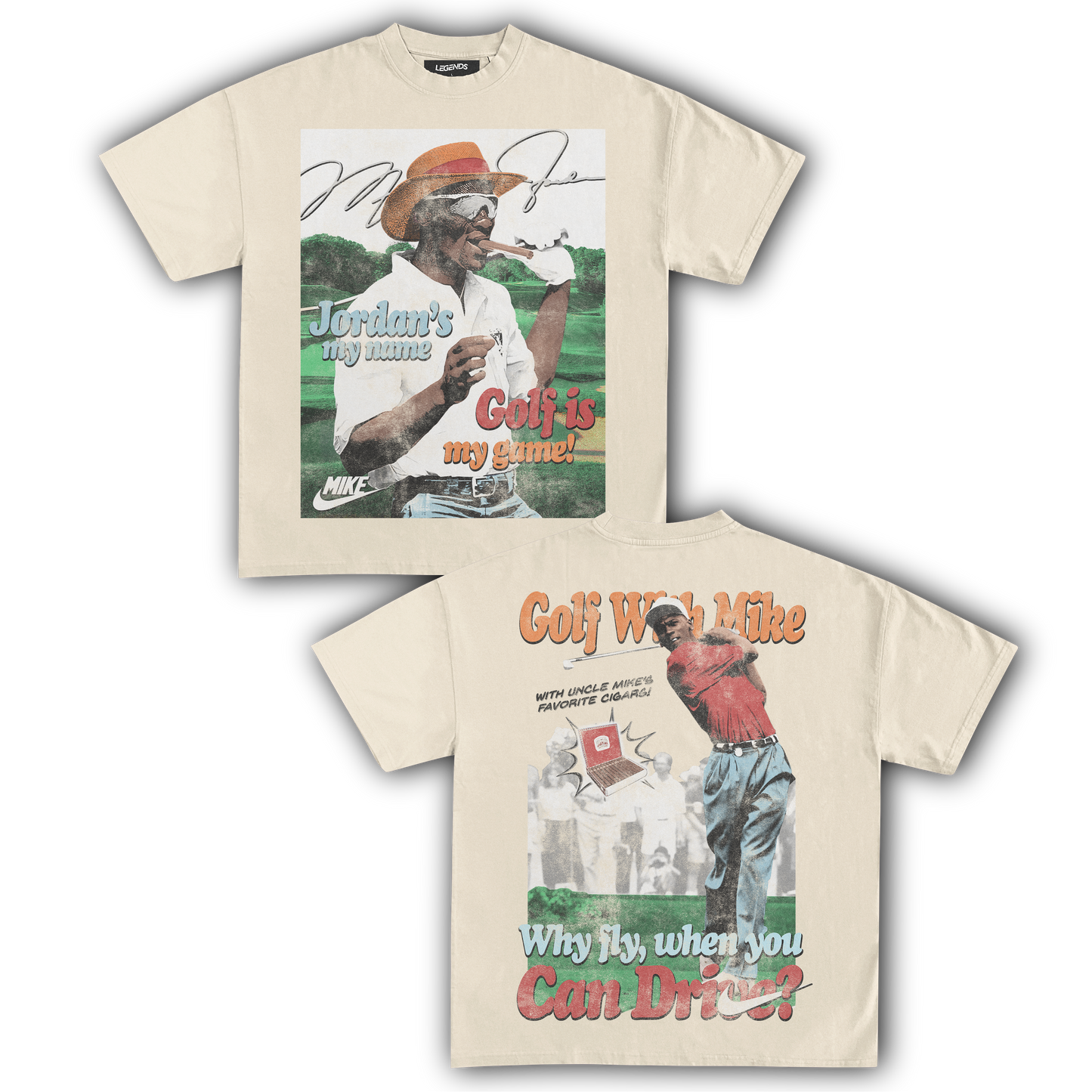 GOLF WITH MIKE VINTAGE TEE (Double Sided)