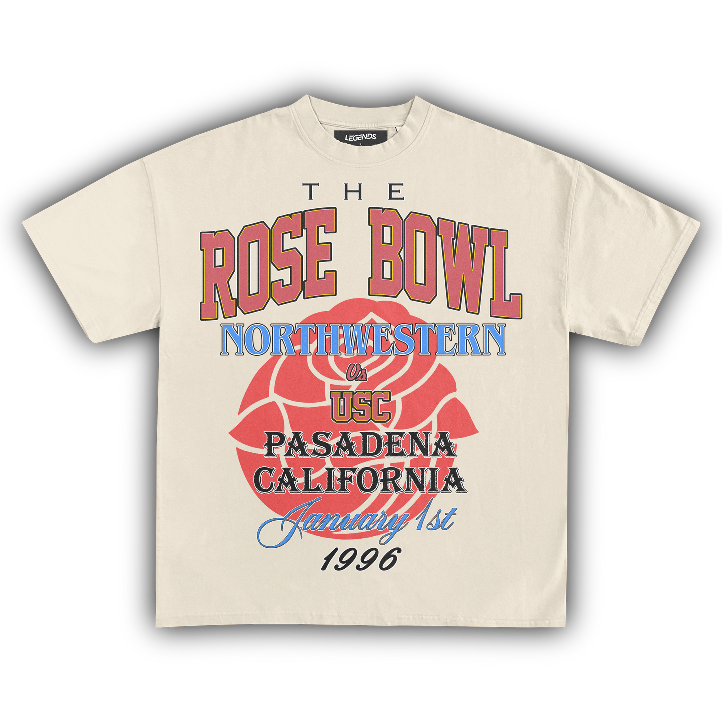 ROSE BOWL USC VS. NORTHWESTERN 1996 VINTAGE FOOTBALL TEE