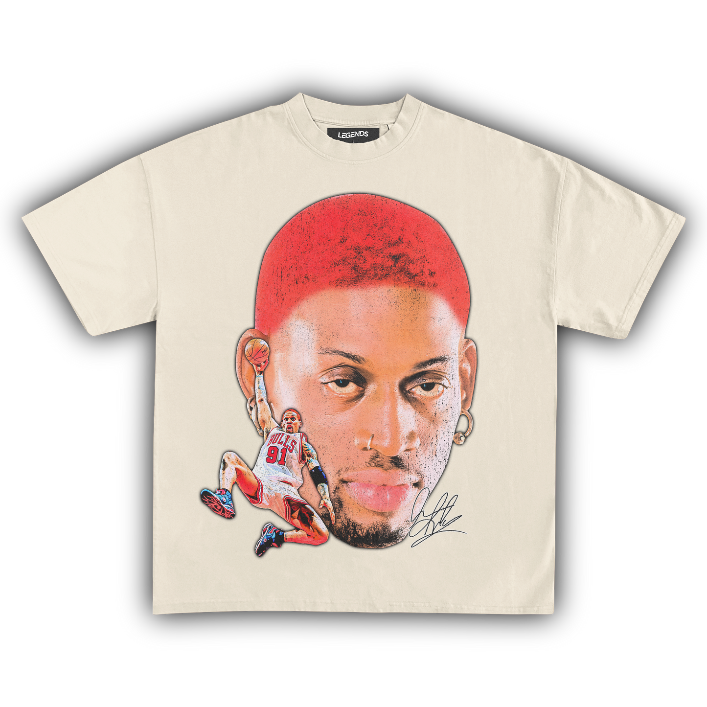 DENNIS RODMAN BIG FACE SLAM DUNK TEE