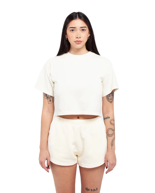 CROP TOP HEAVYWEIGHT TEE (Cream)