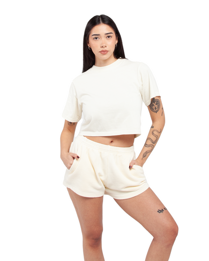 WOMEN'S FLEECE SHORTS (Cream)