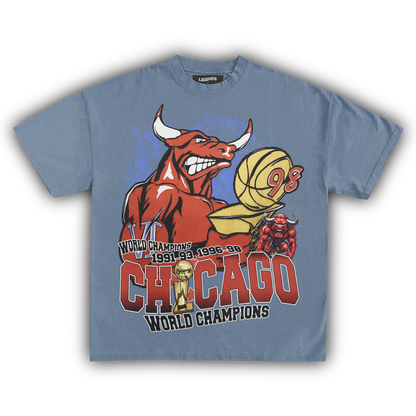 CHICAGO BULLS 6-TIME CHAMPIONS VINTAGE TEE