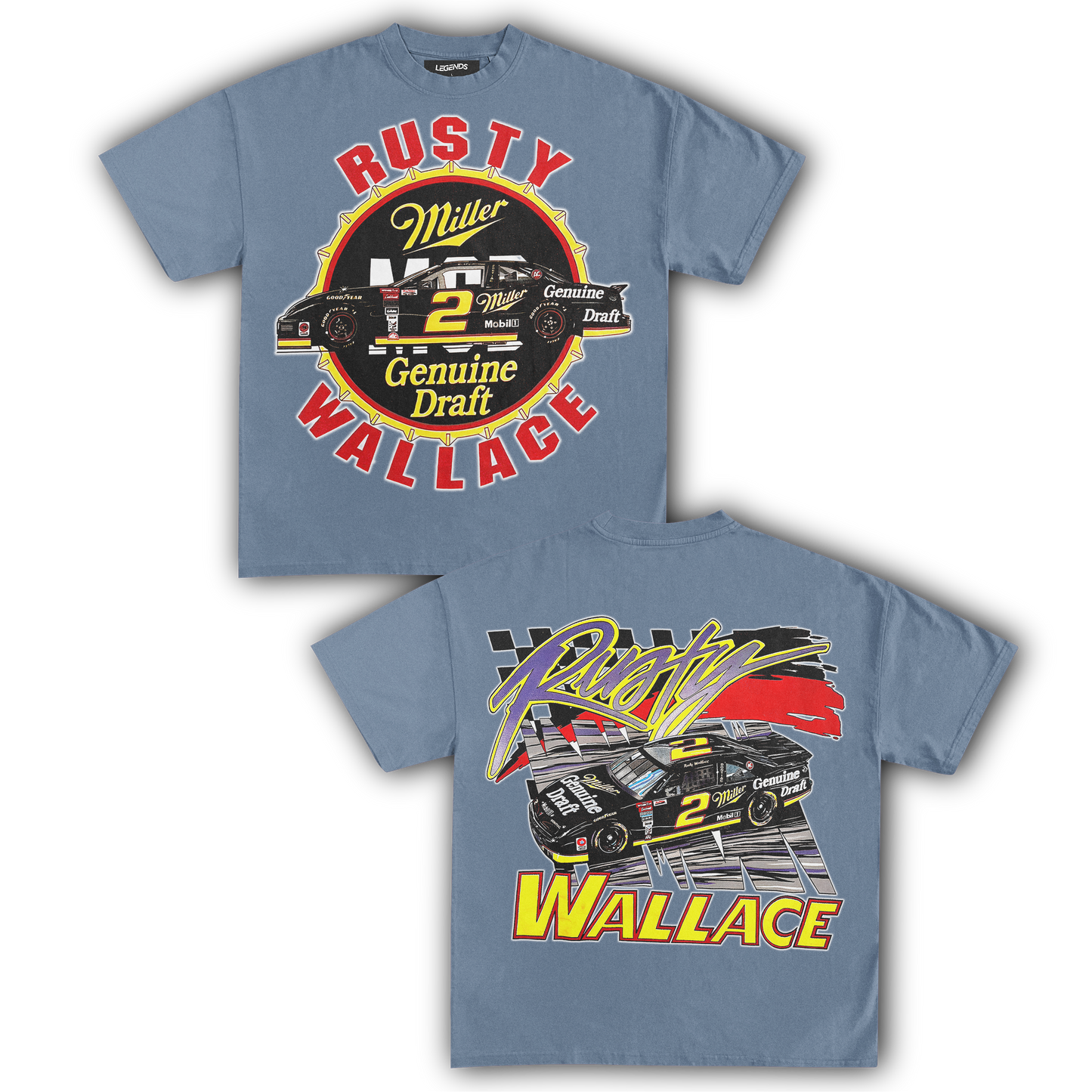 RUSTY WALLACE MILLER GENUINE DRAFT TEE (Double Sided)