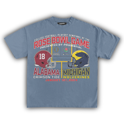 MICHIGAN VS ALABAMA ROSE BOWL VINTAGE TEE