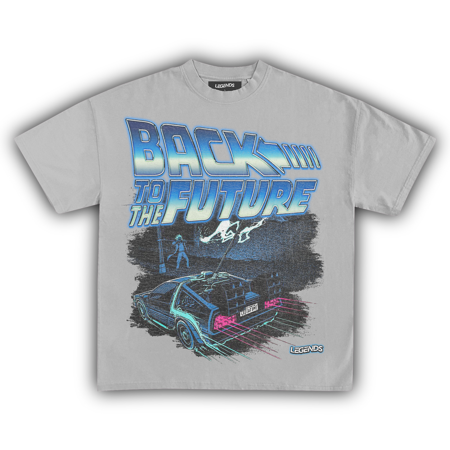 BACK TO THE FUTURE LIGHTNING STRIKE DELOREAN TEE