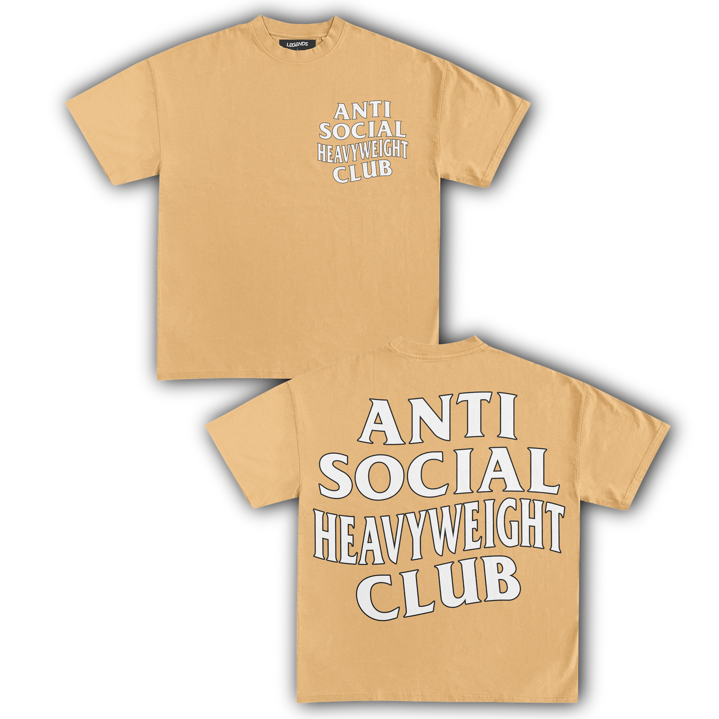 ANTI SOCIAL HEAVYWEIGHT CLUB TEE (WHITE TEXT)