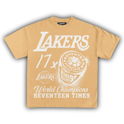 VINTAGE LAKERS 17X CHAMPIONS TEE (White Text)