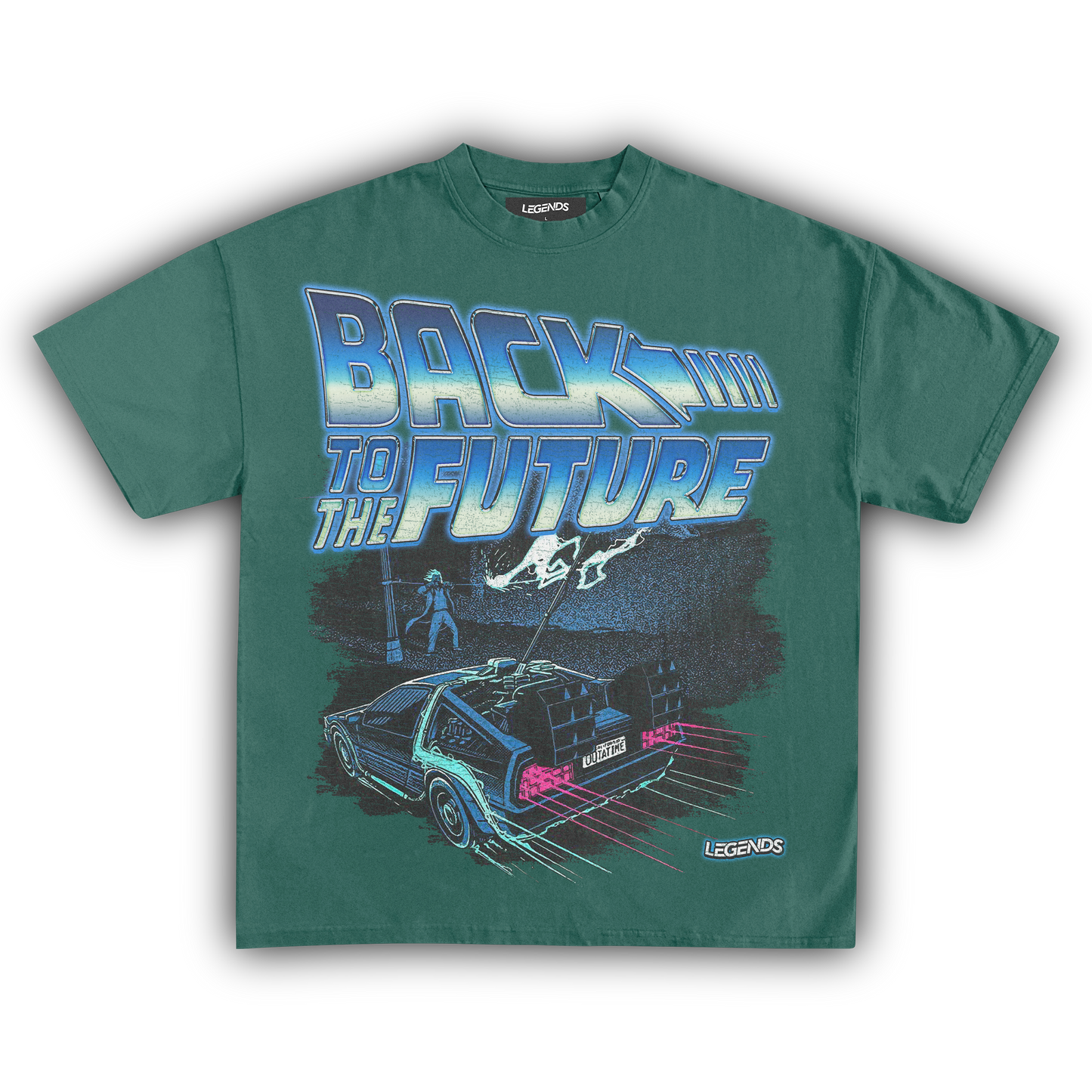 BACK TO THE FUTURE LIGHTNING STRIKE DELOREAN TEE