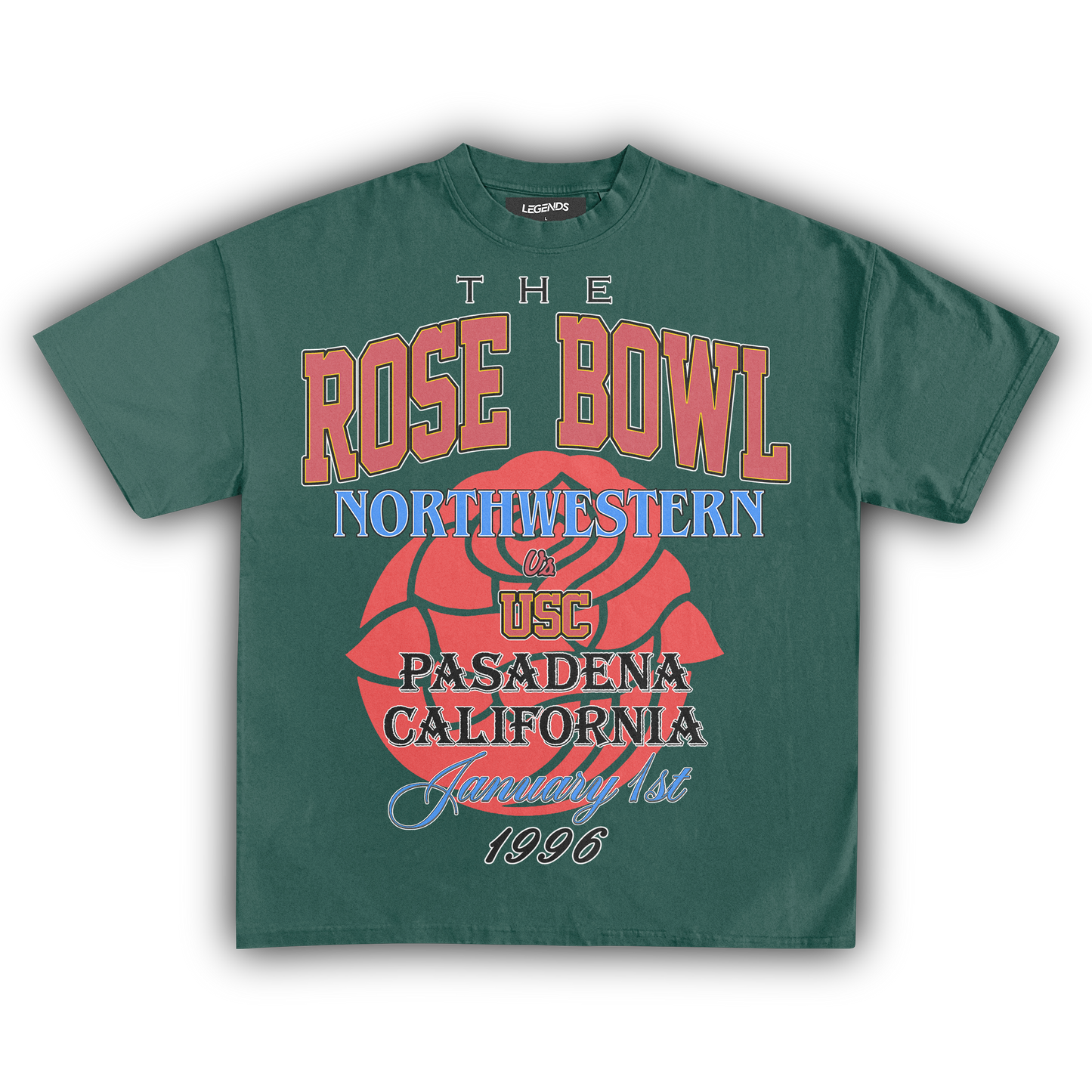 ROSE BOWL USC VS. NORTHWESTERN 1996 VINTAGE FOOTBALL TEE