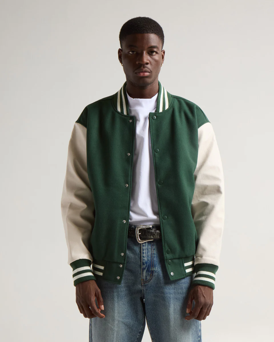 VARSITY LETTERMAN JACKET (Green x White)