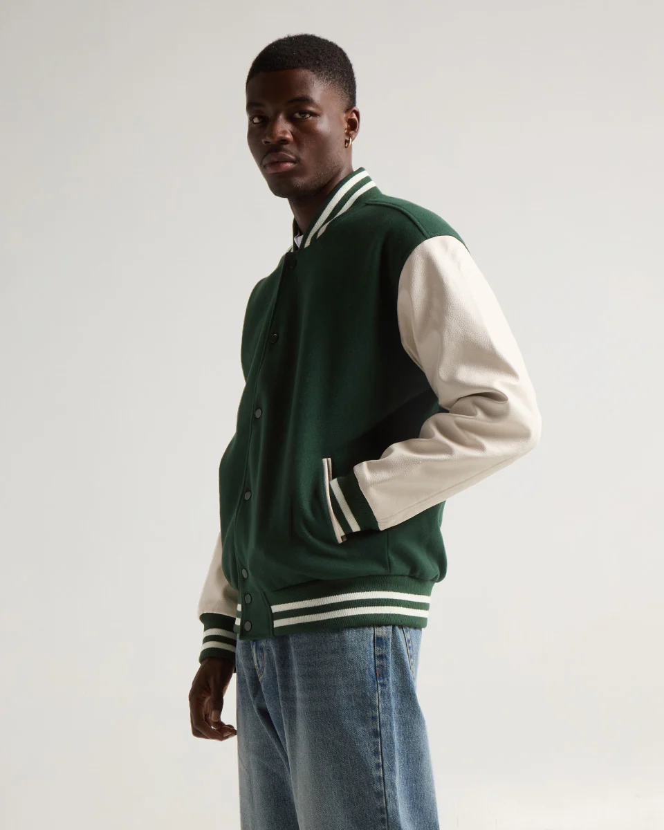 VARSITY LETTERMAN JACKET (Green x White)