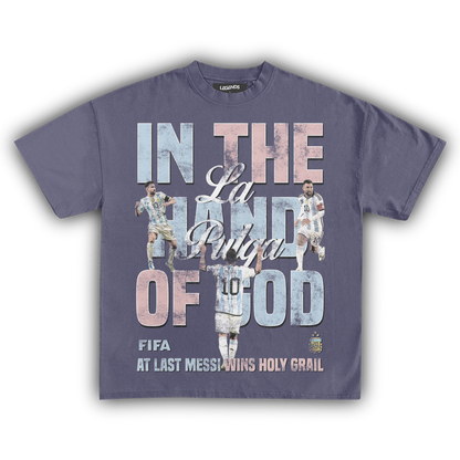 IN THE HAND OF GOD LIONEL MESSI VINTAGE TEE