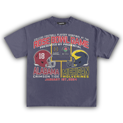 MICHIGAN VS ALABAMA ROSE BOWL VINTAGE TEE