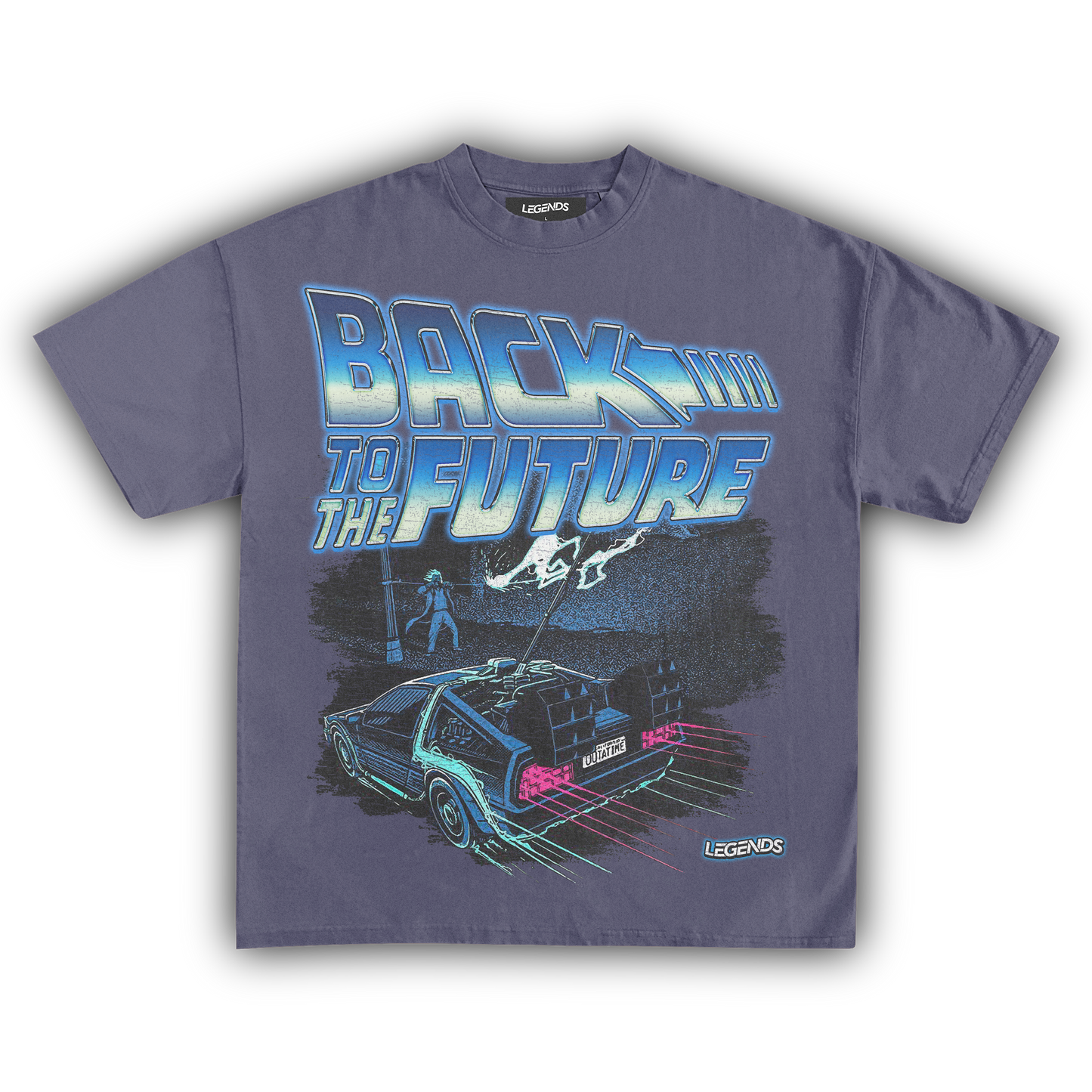 BACK TO THE FUTURE LIGHTNING STRIKE DELOREAN TEE