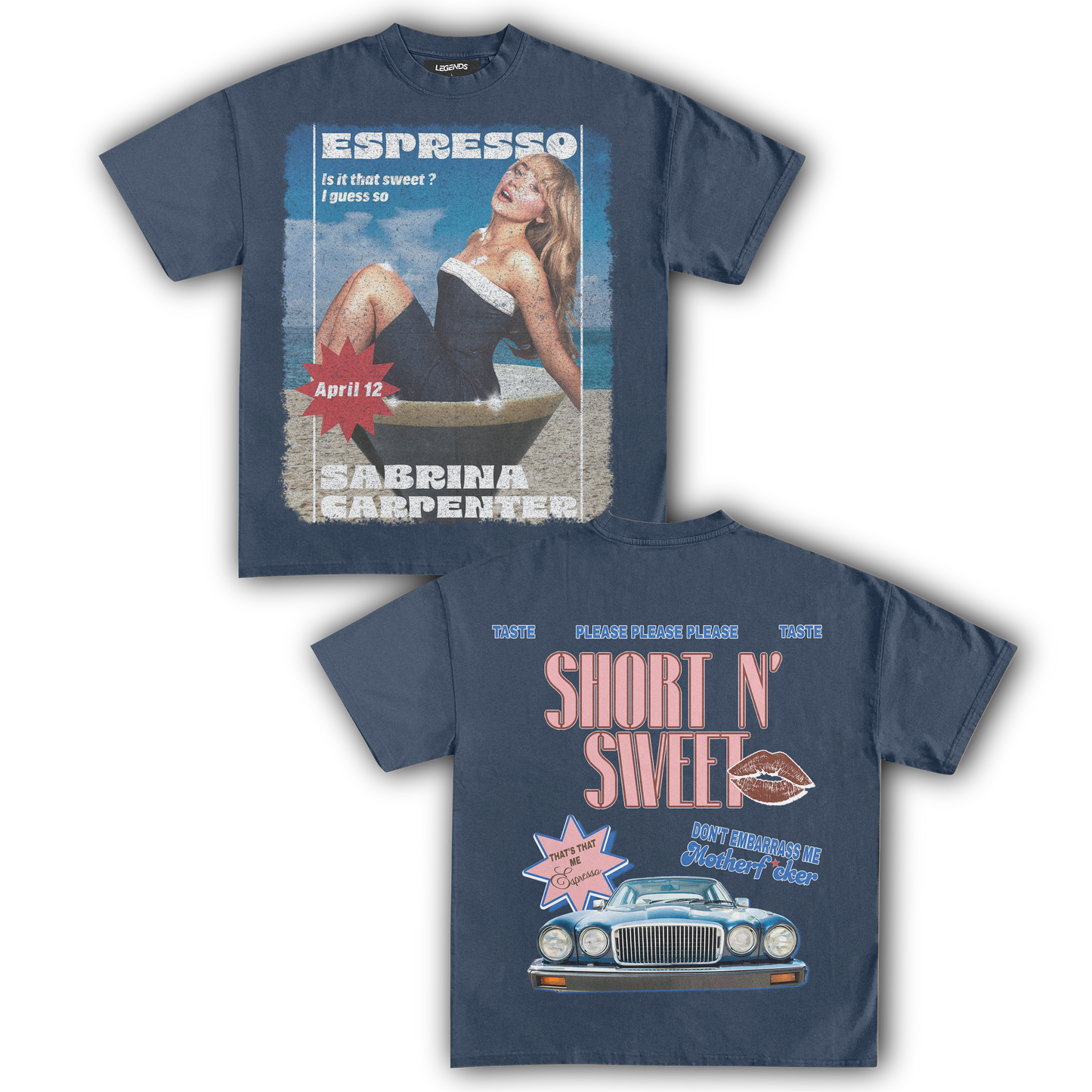 SABRINA CARPENTER SHORT N' SWEET ESPRESSO TEE (Double Sided)