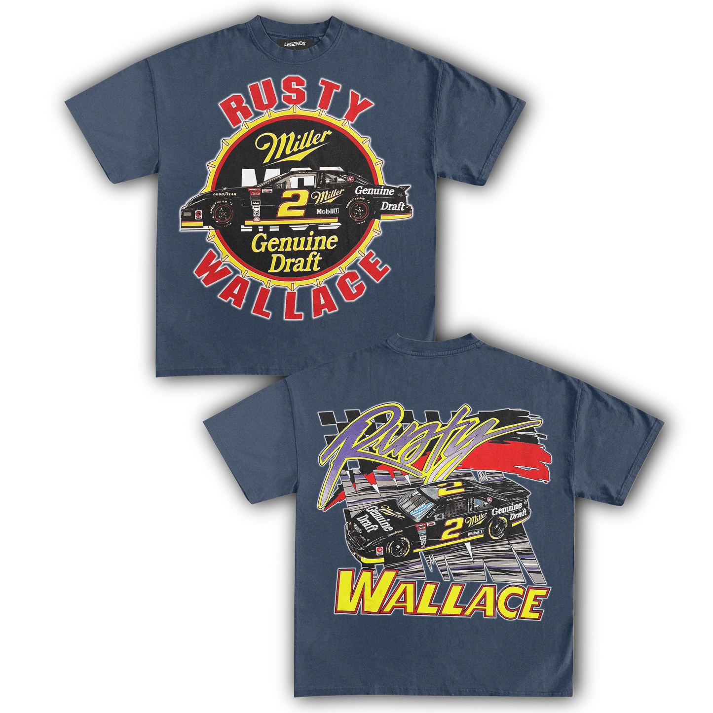 RUSTY WALLACE MILLER GENUINE DRAFT TEE (Double Sided)