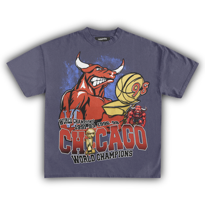 CHICAGO BULLS 6-TIME CHAMPIONS VINTAGE TEE