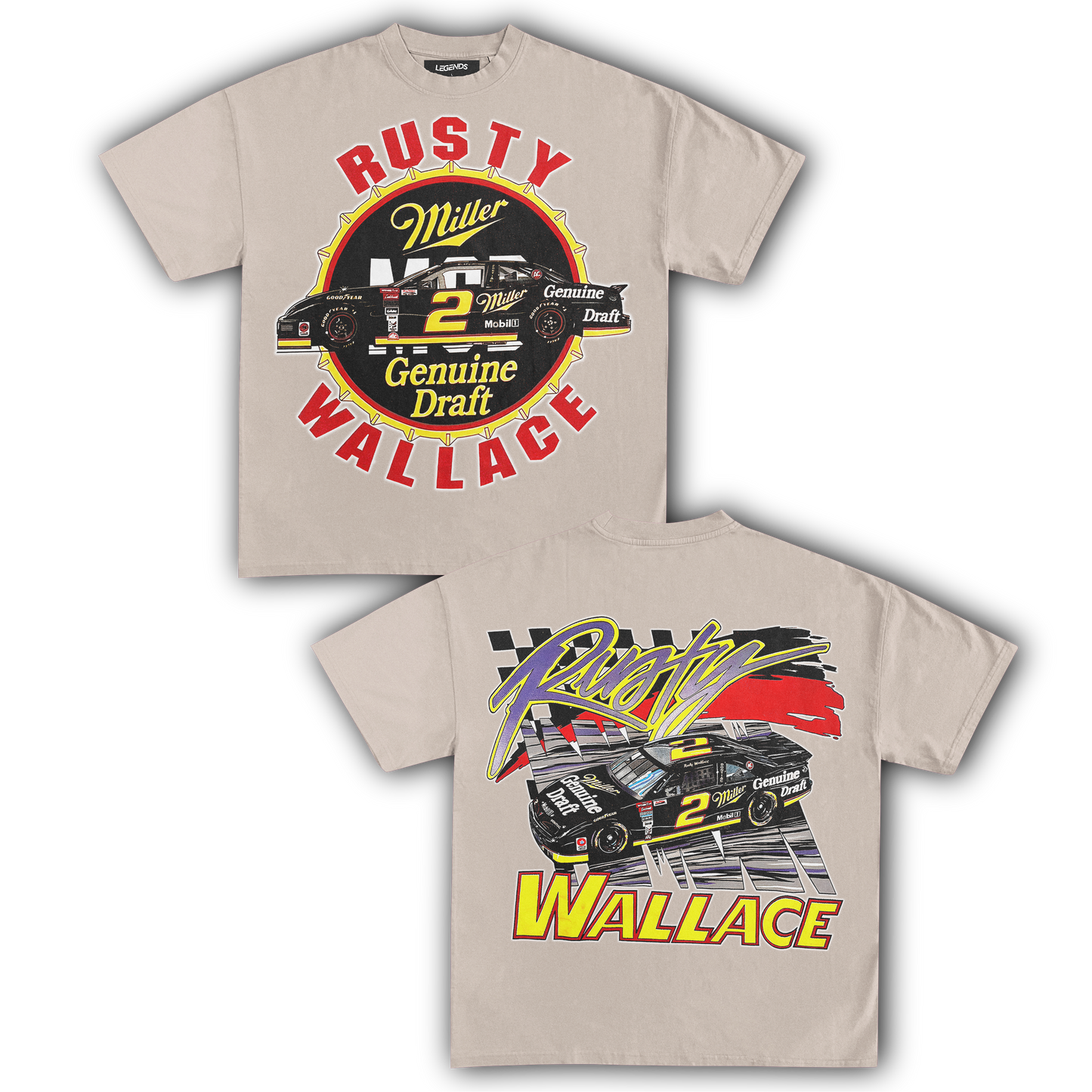 RUSTY WALLACE MILLER GENUINE DRAFT TEE (Double Sided)