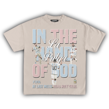 IN THE HAND OF GOD LIONEL MESSI VINTAGE TEE