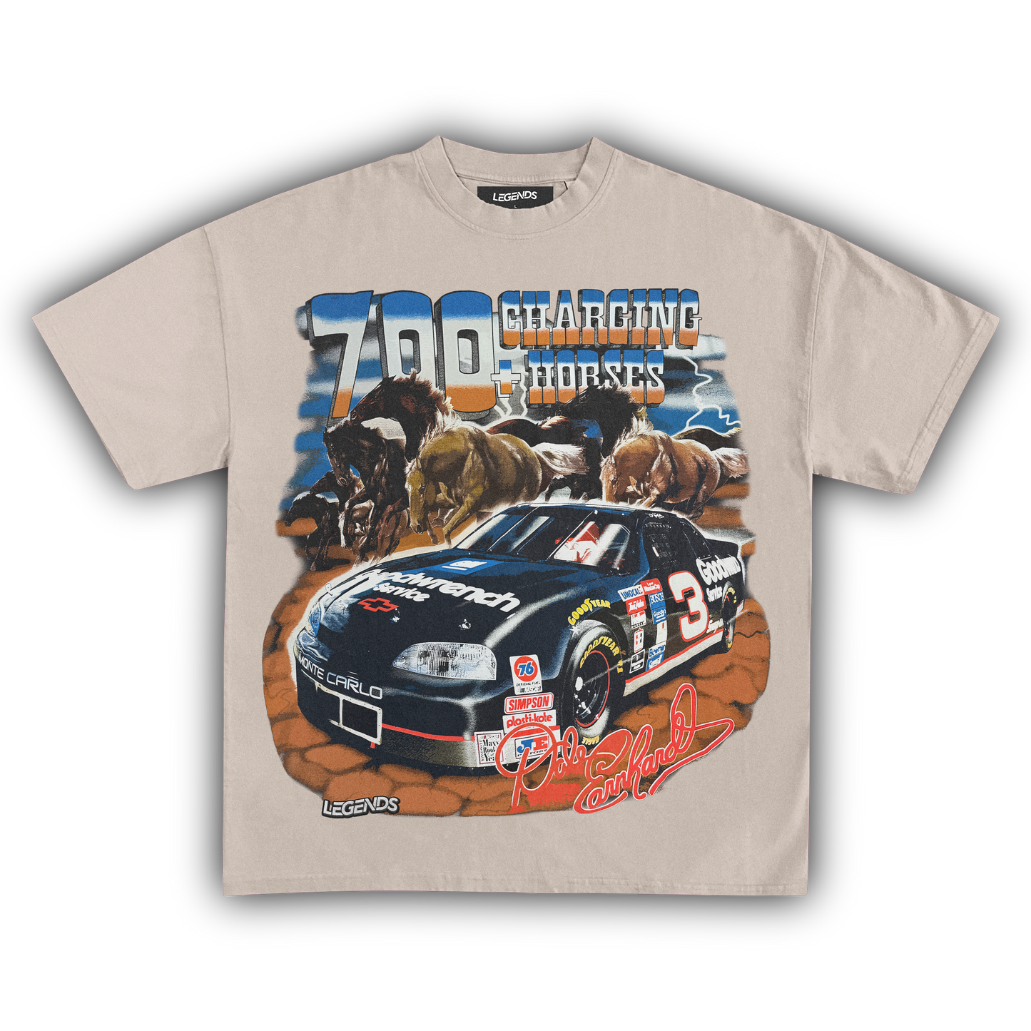 DALE EARNHARDT 700+ CHARGING HORSES TEE