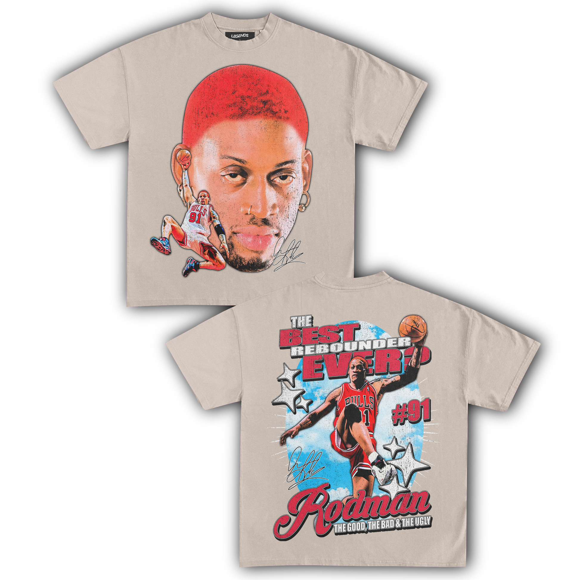 Dennis Rodman Tee » Basketball » Vintage Heavyweight T-Shirt Dennis Rodman Tee » Basketball » Vintage Heavyweight T-Shirt