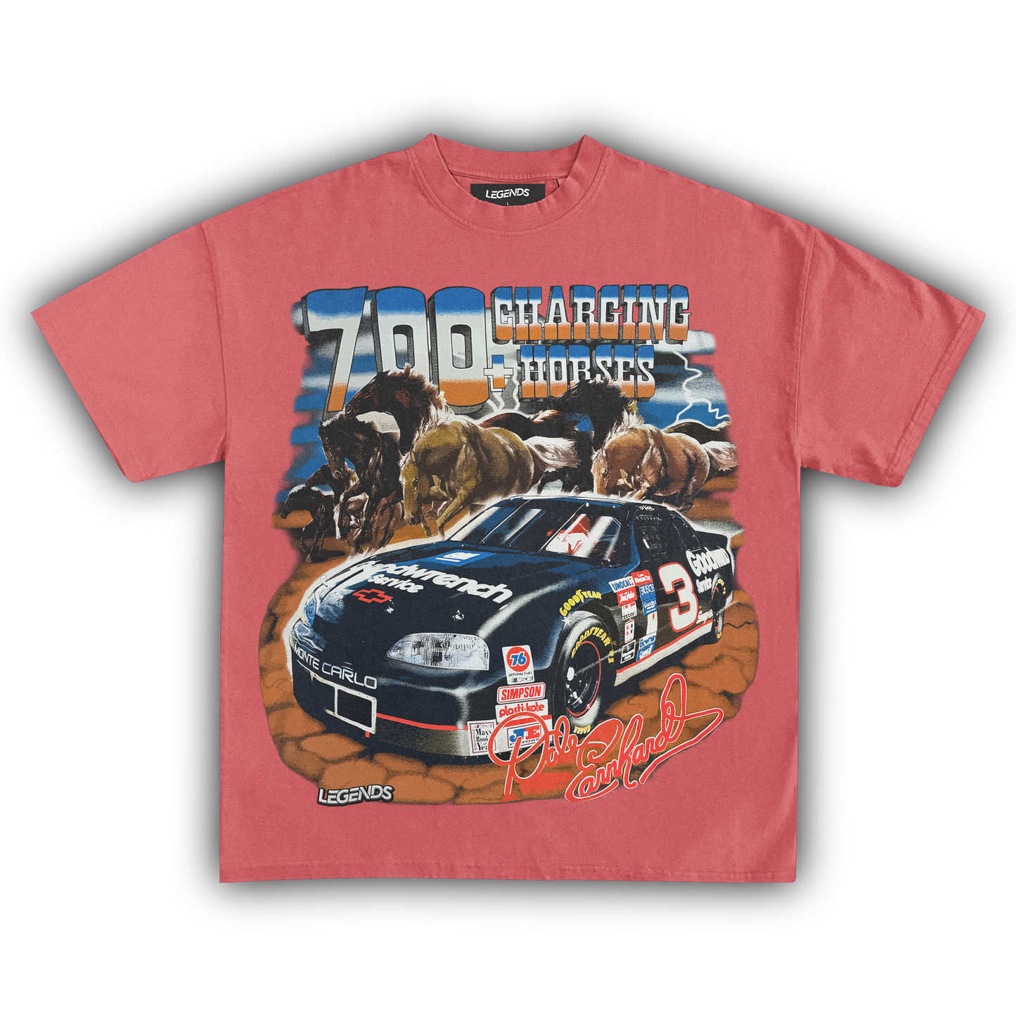 DALE EARNHARDT 700+ CHARGING HORSES TEE