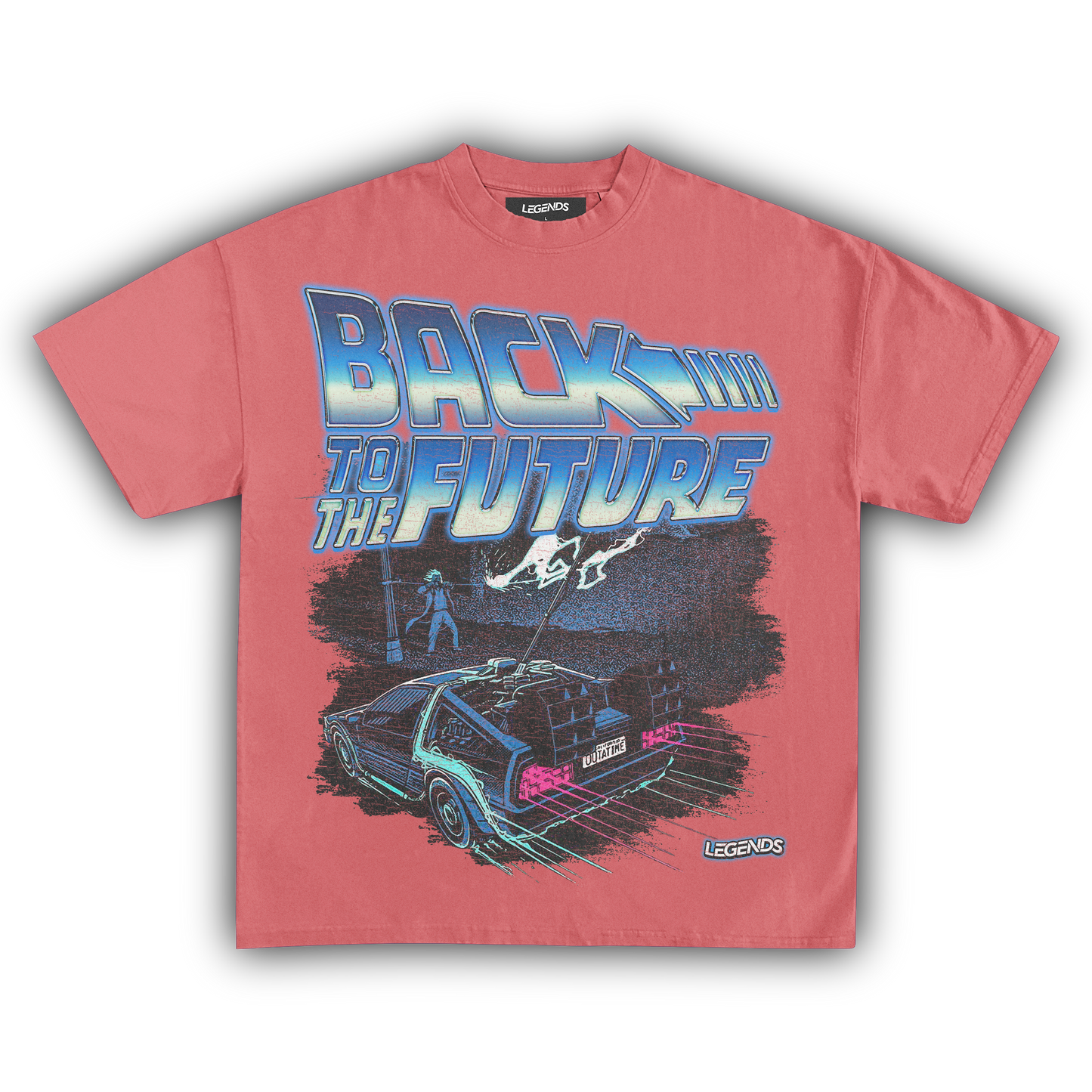 BACK TO THE FUTURE LIGHTNING STRIKE DELOREAN TEE