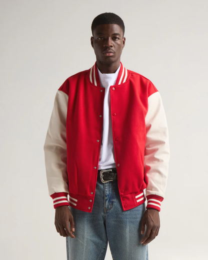 VARSITY LETTERMAN JACKET (Red x White)