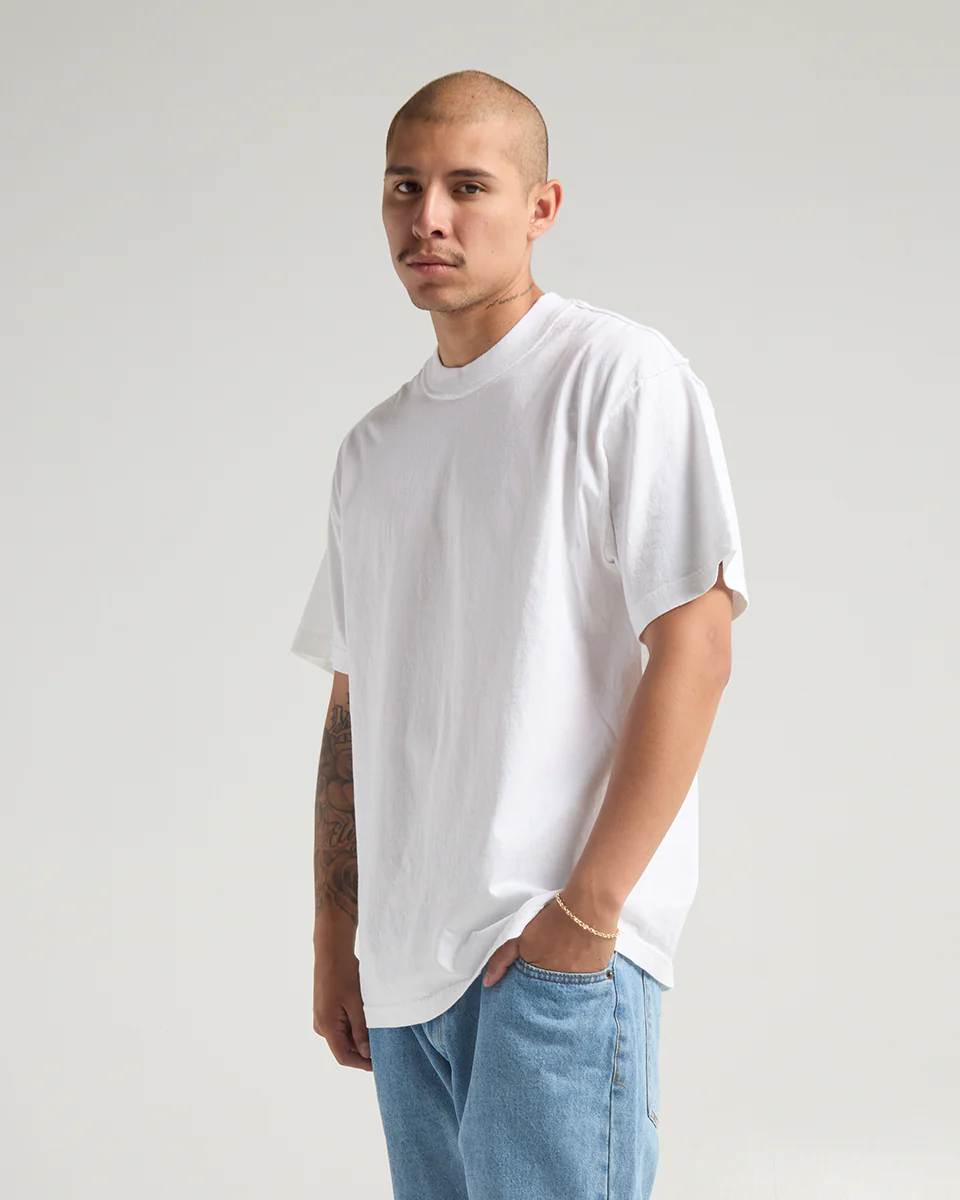 7.5 OZ REVERSE HEAVYWEIGHT GARMENT DYE TEE (Reverse White)