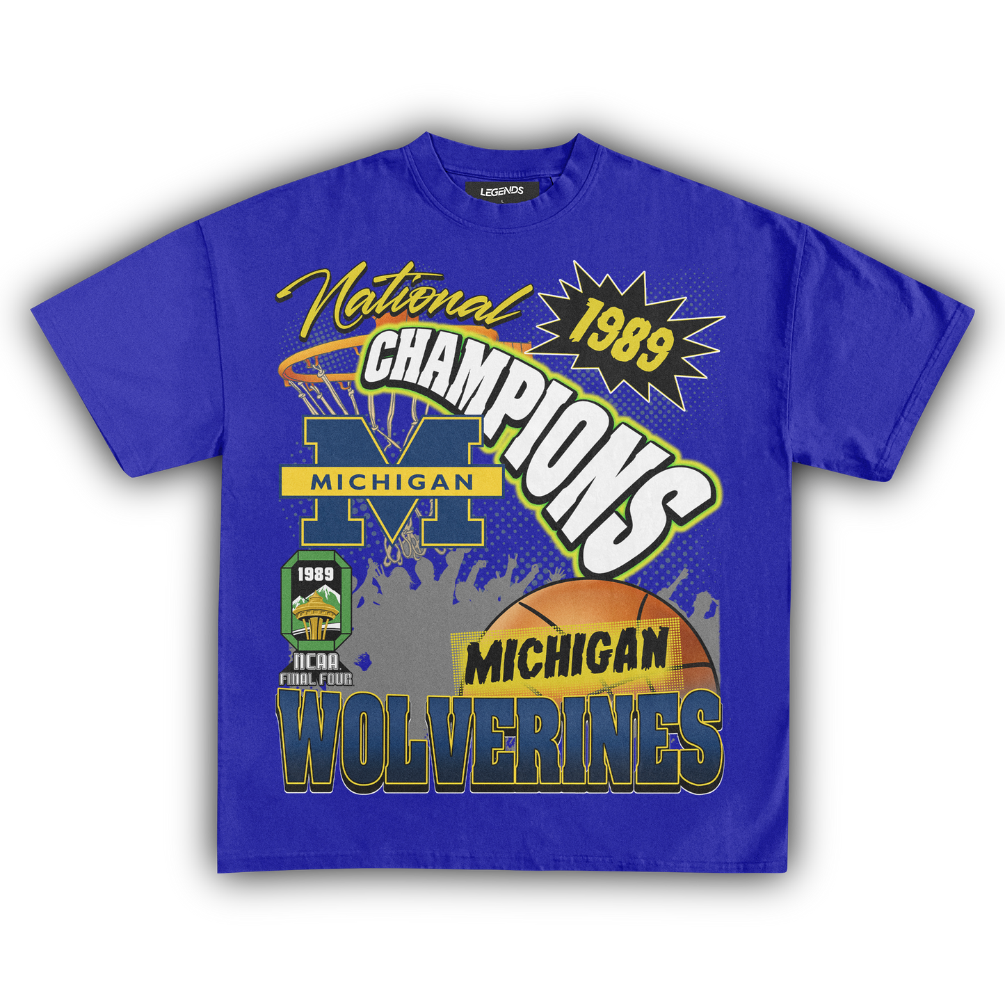 WOLVERINES VINTAGE 1989 BASKETBALL NATIONAL CHAMPIONS TEE