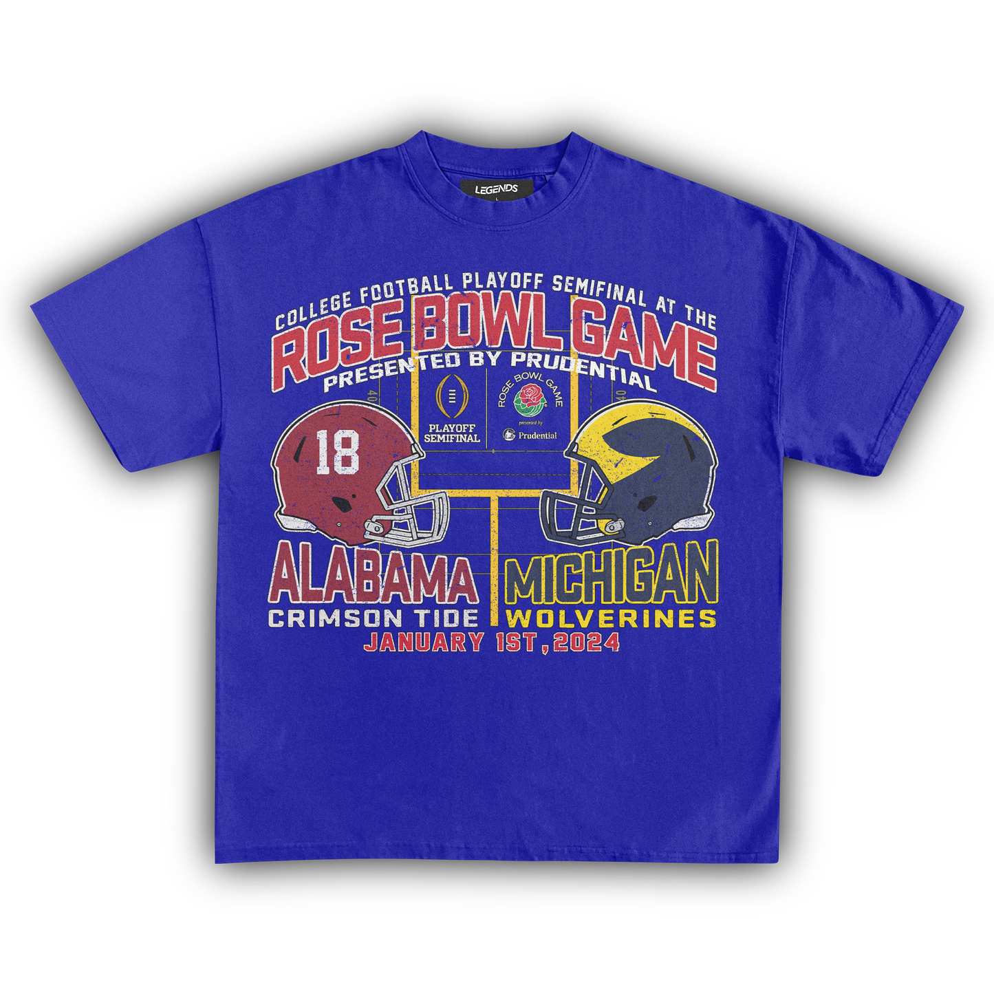 MICHIGAN VS ALABAMA ROSE BOWL VINTAGE TEE