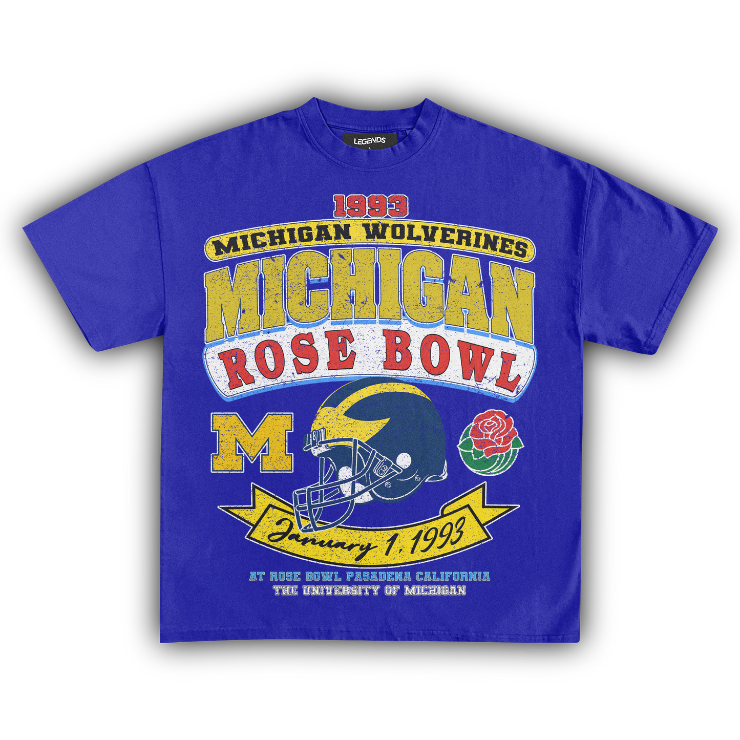 1993 MICHIGAN WOLVERINES ROSE BOWL VINTAGE TEE