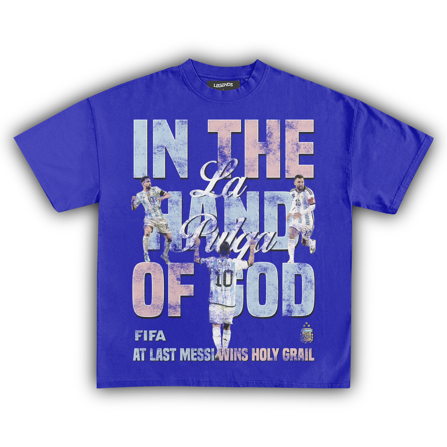 IN THE HAND OF GOD LIONEL MESSI VINTAGE TEE