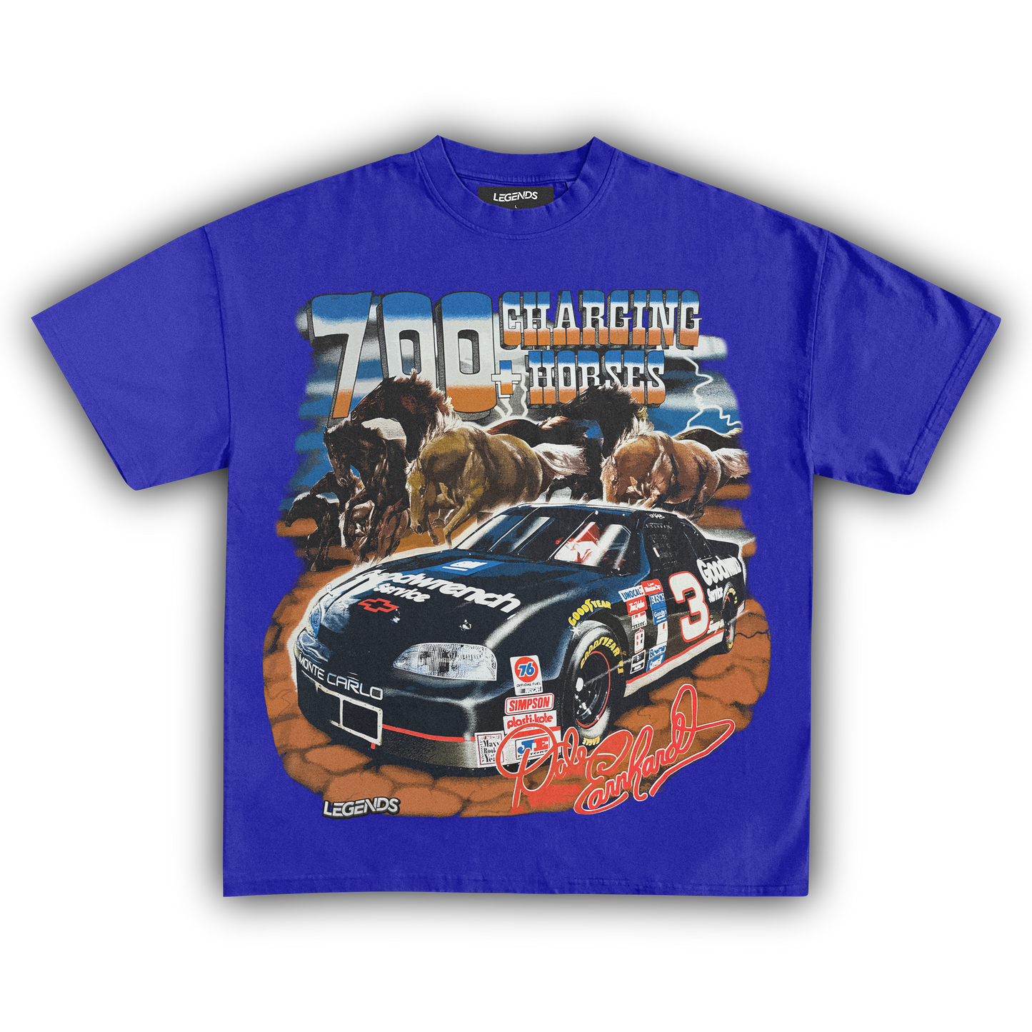 DALE EARNHARDT 700+ CHARGING HORSES TEE