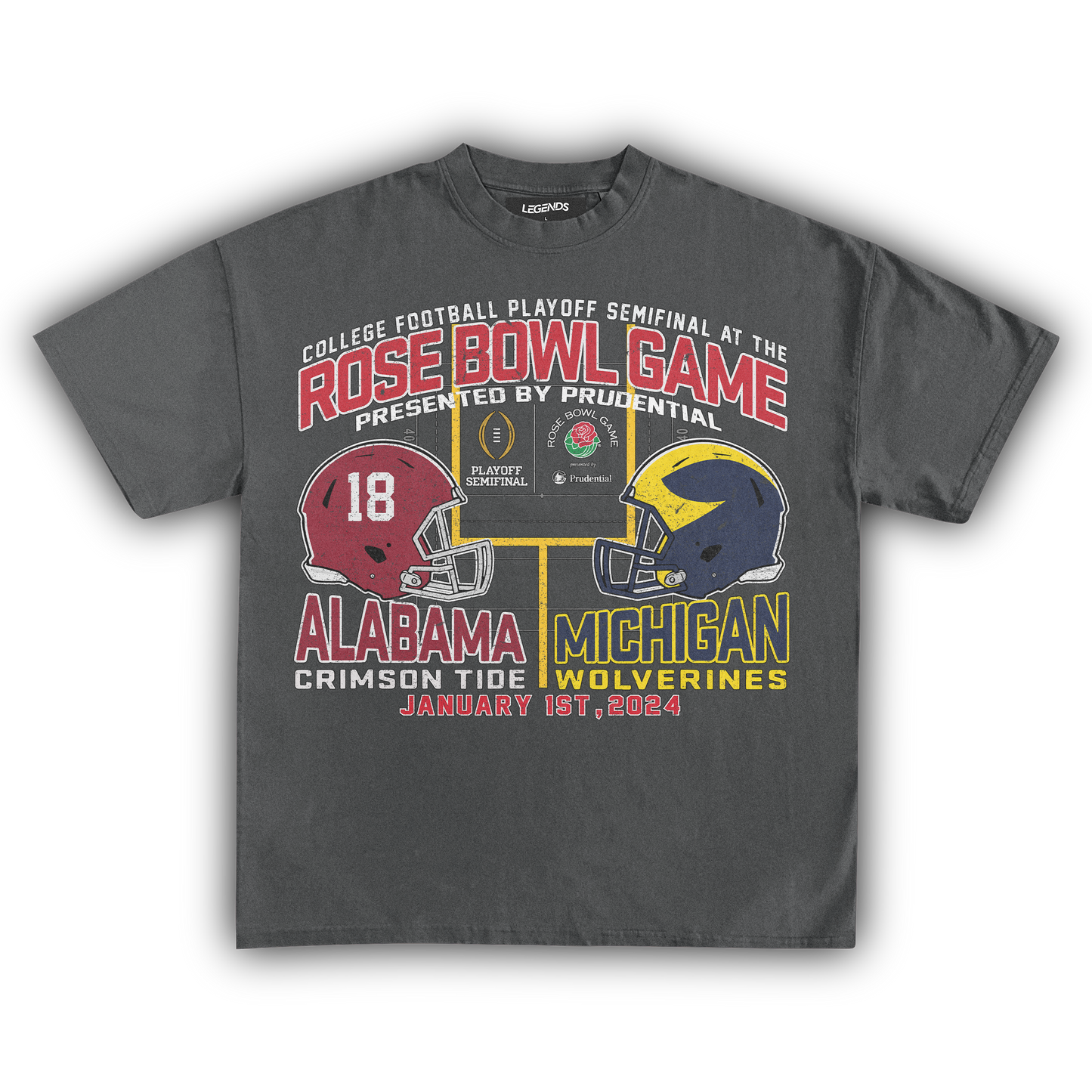 MICHIGAN VS ALABAMA ROSE BOWL VINTAGE TEE