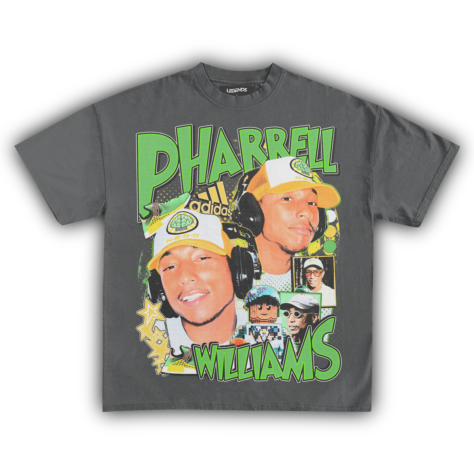 Pharrell Williams Tee Music Vintage Heavyweight T Shirt Legends Heavyweight Tees