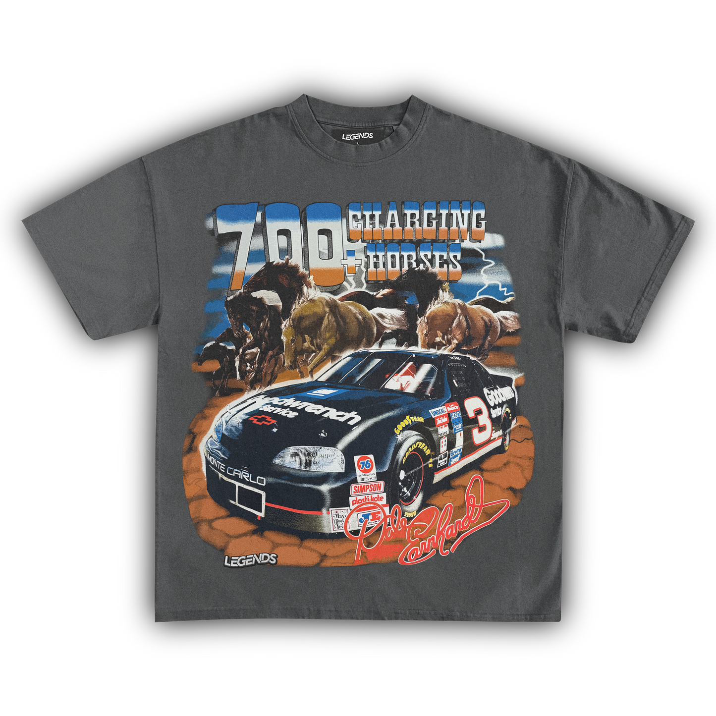 DALE EARNHARDT 700+ CHARGING HORSES TEE