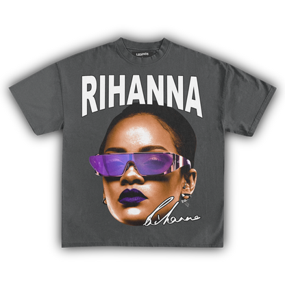 RIHANNA BIG FACE TEE (White Text)