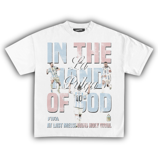 IN THE HAND OF GOD LIONEL MESSI VINTAGE TEE