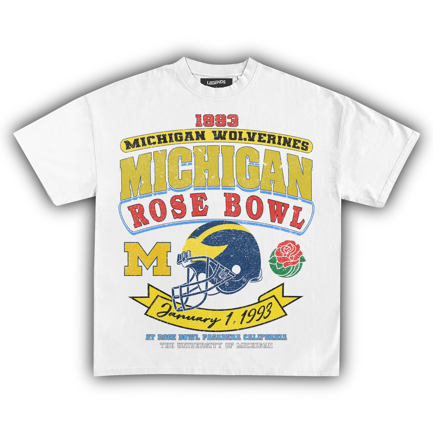 1993 MICHIGAN WOLVERINES ROSE BOWL VINTAGE TEE