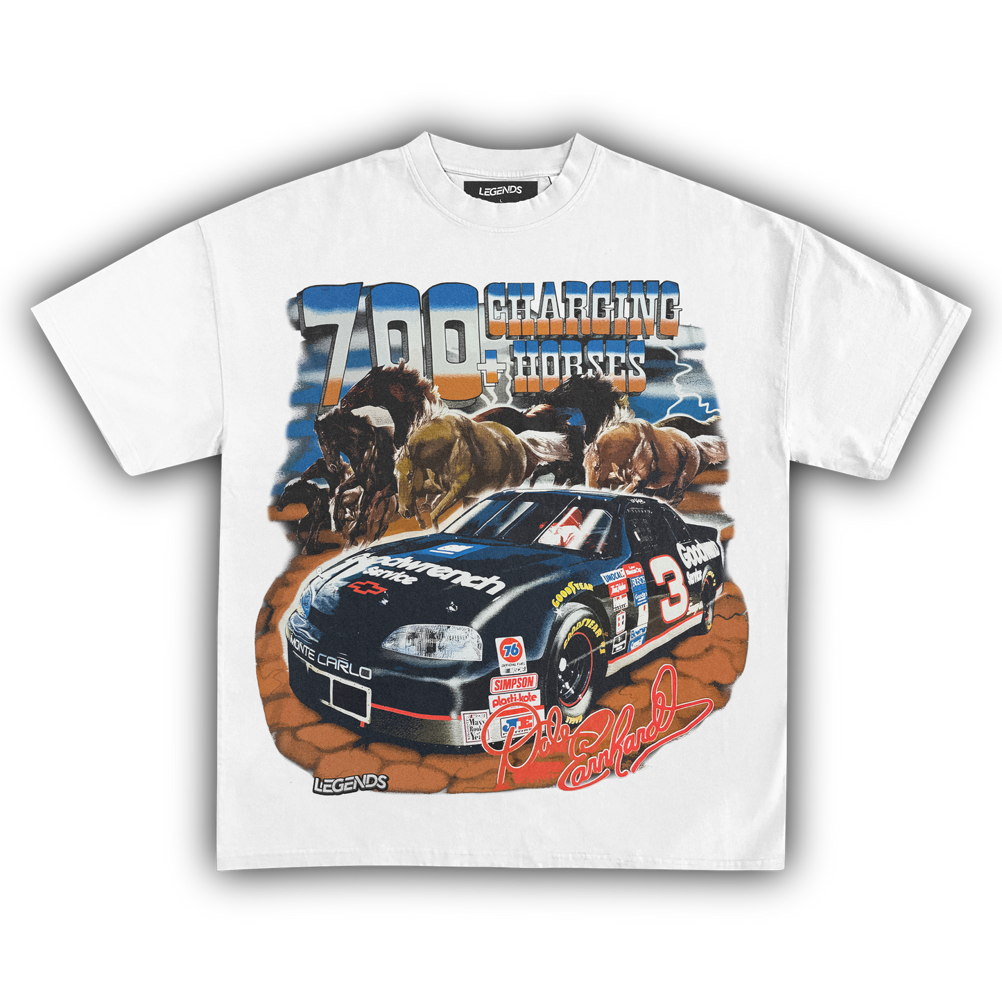 DALE EARNHARDT 700+ CHARGING HORSES TEE