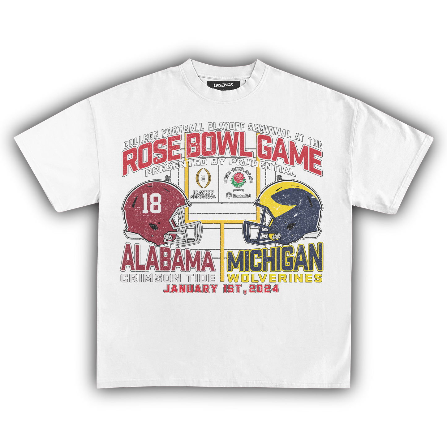 MICHIGAN VS ALABAMA ROSE BOWL VINTAGE TEE