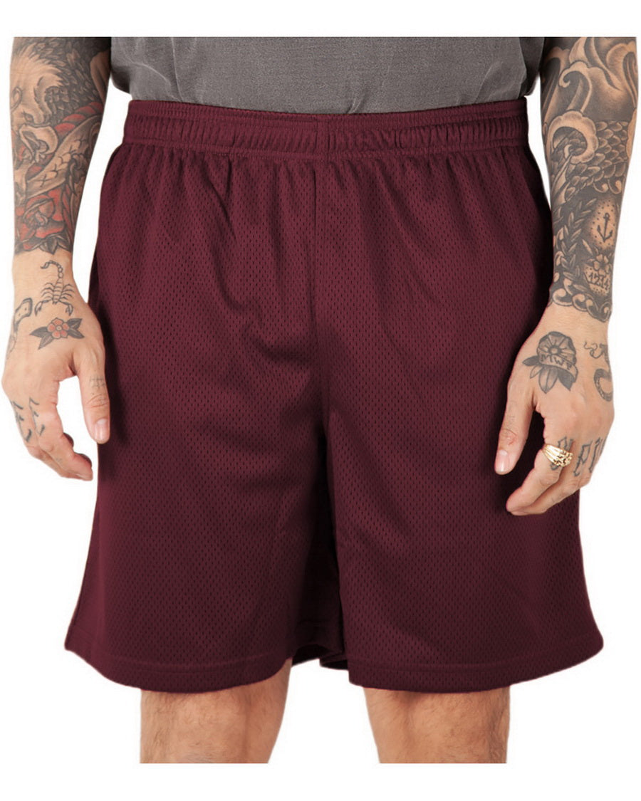 MESH TRACK SHORTS - MAROON