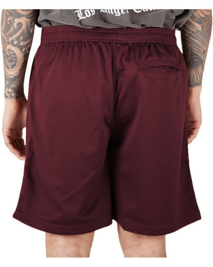 MESH TRACK SHORTS - MAROON